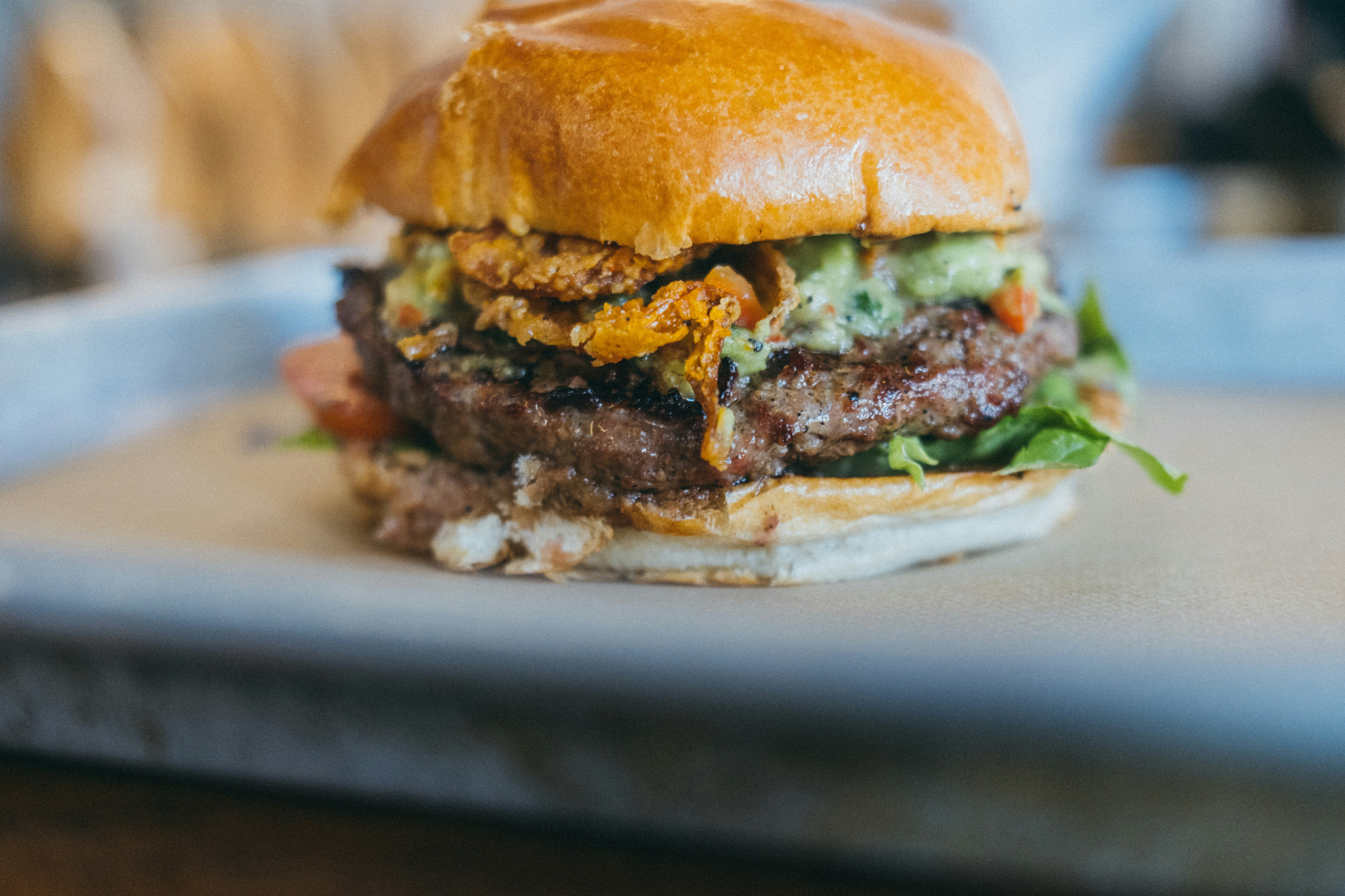Hamburguesa en primer plano